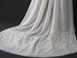 Premium Light Blue Heavy Chikankari Pure Georgette Saree with Sequin & Cutdana Work + Blouse |
