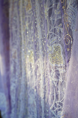 Purple Organza Cutdana Anarkali Suit with Dupatta