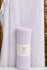 Lucknowi Chikankari Handcrafted Purple Cutdana Bead Work Georgette Unstitched Straight Suit Set