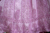 Onion Pink Pure Mul Chanderi Chikankari Anarkali Gown with Pitta & Mukaish Work and Dupatta