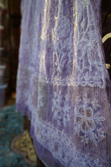 Purple Organza Cutdana Anarkali Suit with Dupatta