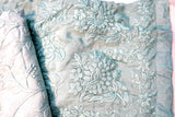Blue Muslin 3D Ghas Patti Chikankari Strap Kurti Pant Set