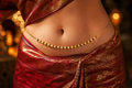 Gold-Tone Pearl & Crystal Waist / Belly Chain | Elegant Kamarbandh