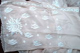 Crepe Arca Designer Peach Chikankari Co-ord Set