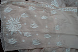 Crepe Arca Designer Peach Chikankari Co-ord Set