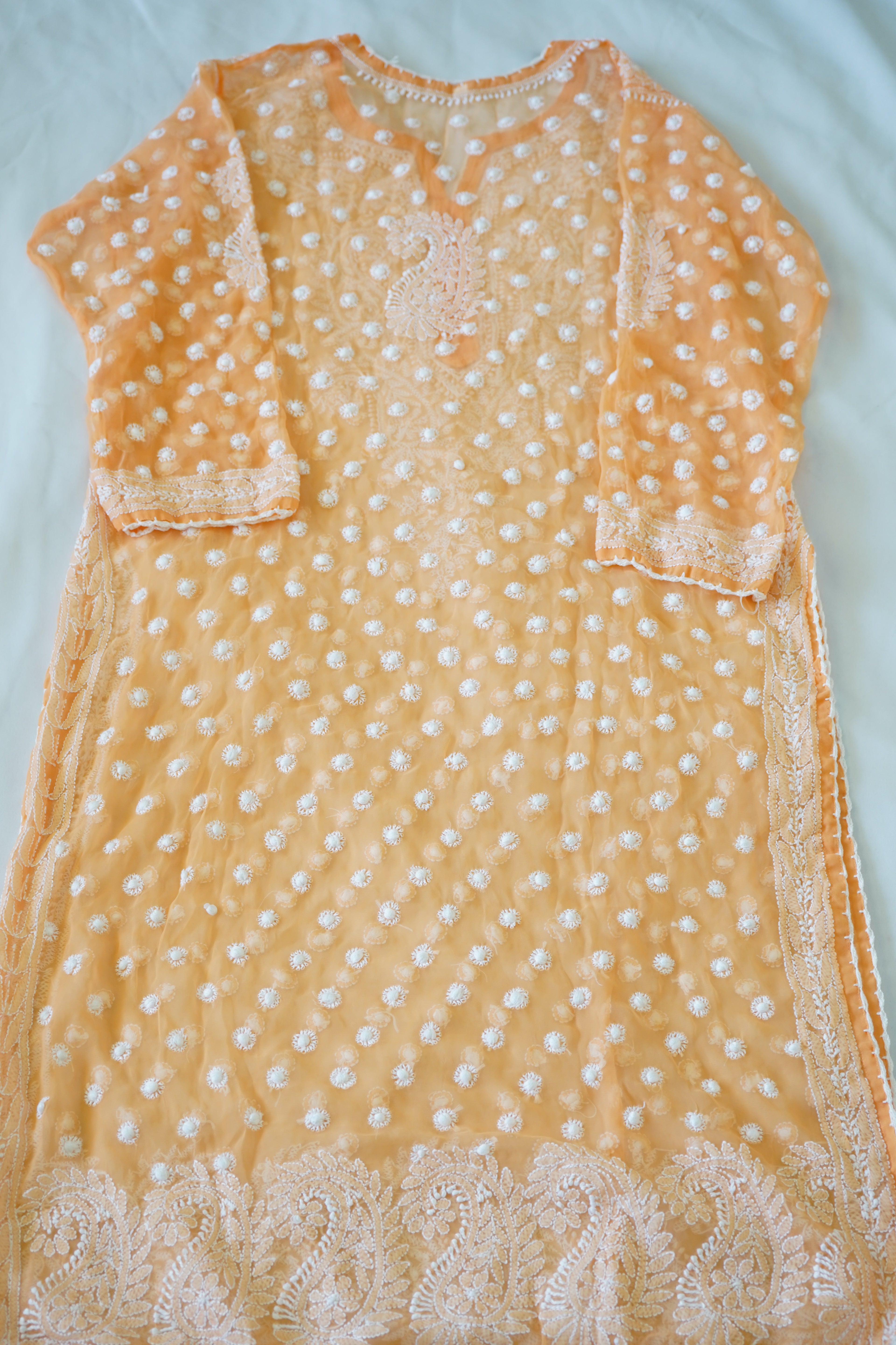 Georgette Chikankari Keel Jaal Stitched Kurti