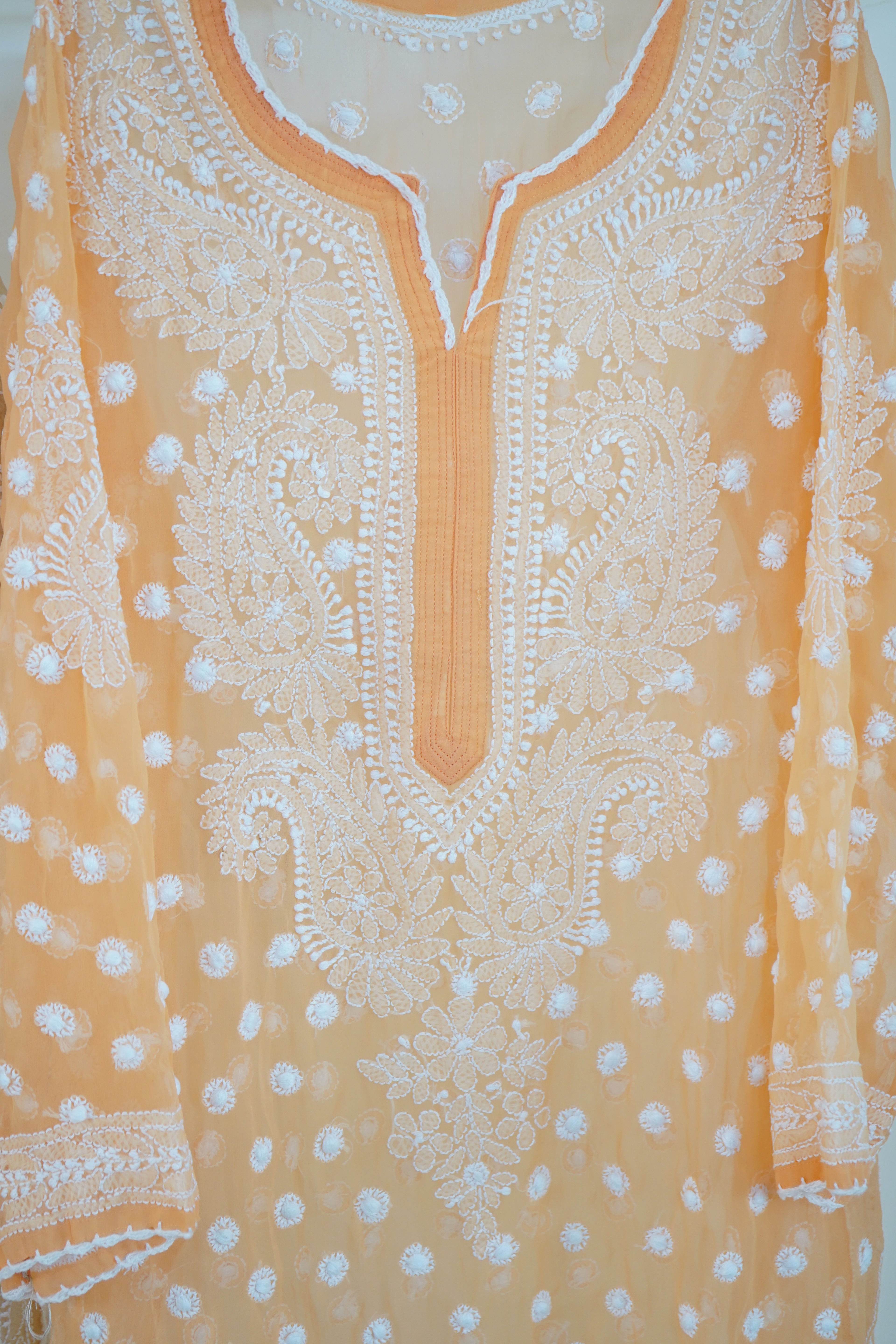 Georgette Chikankari Keel Jaal Stitched Kurti