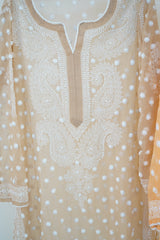 Georgette Chikankari Keel Jaal Stitched Kurti