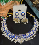 Rajasthani Style Round Bell (Jhumka) Heritage Necklace Set in Fine Brass | Antique Gold Finish