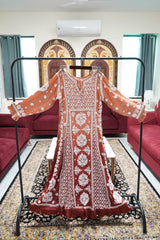 Muslin Designer Chikankari 3D Fine Thread Work Dress