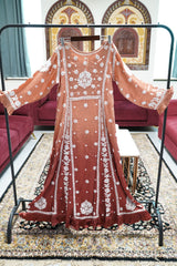 Muslin Designer Chikankari 3D Fine Thread Work Dress