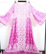 Muslin Designer Chikankari 3D Fine Thread Work Dress