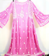Muslin Designer Chikankari 3D Fine Thread Work Dress
