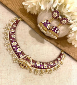 Sabyasachi Style Round Bell (Jhumka) Heritage Necklace Set in Fine Brass | Antique Gold Finish