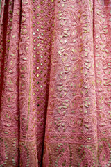 Blush Pink & Pista Green Gota Patti Chikankari Georgette Lehenga Choli with Dupatta